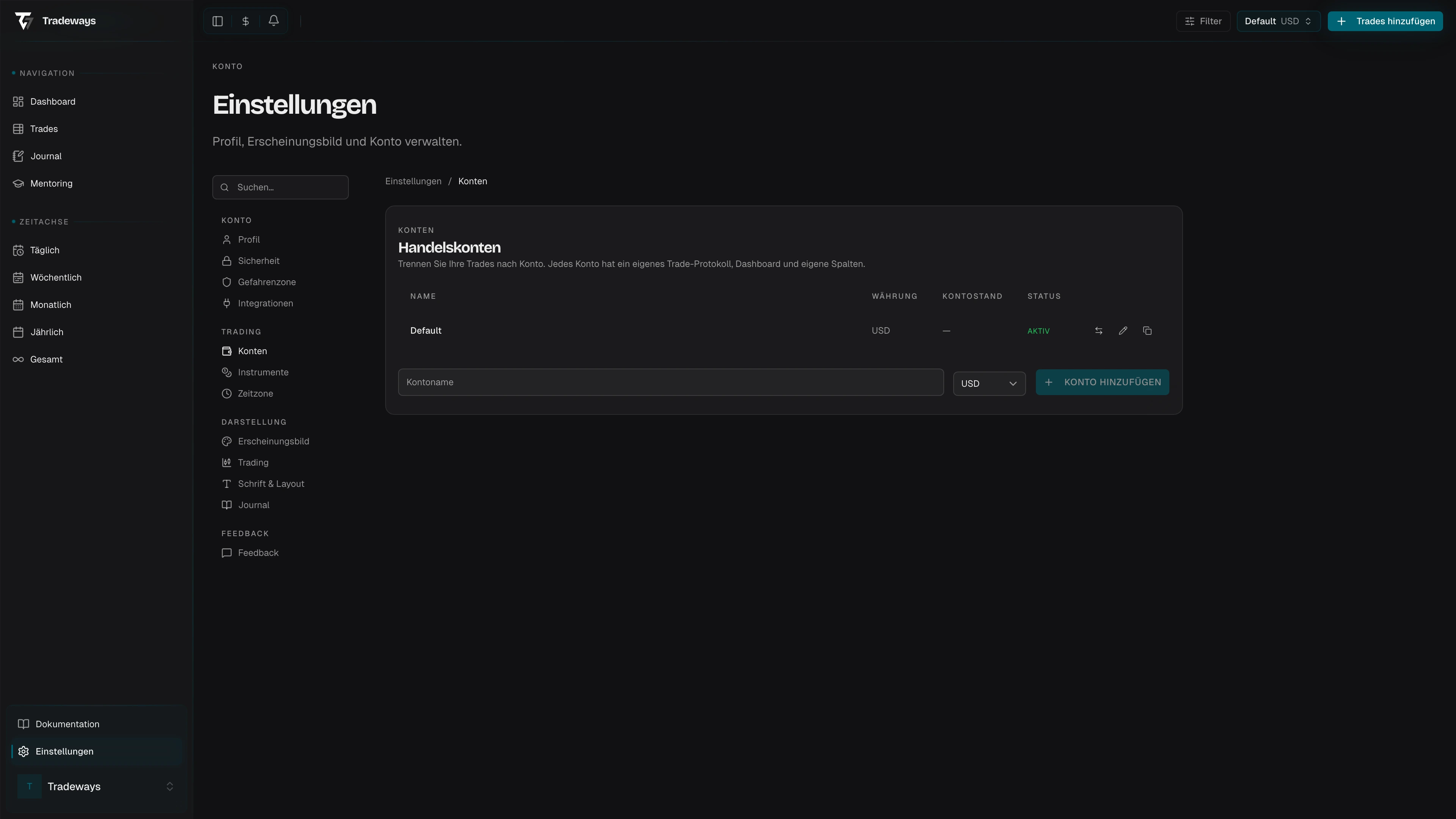 Liste der Handelskonten