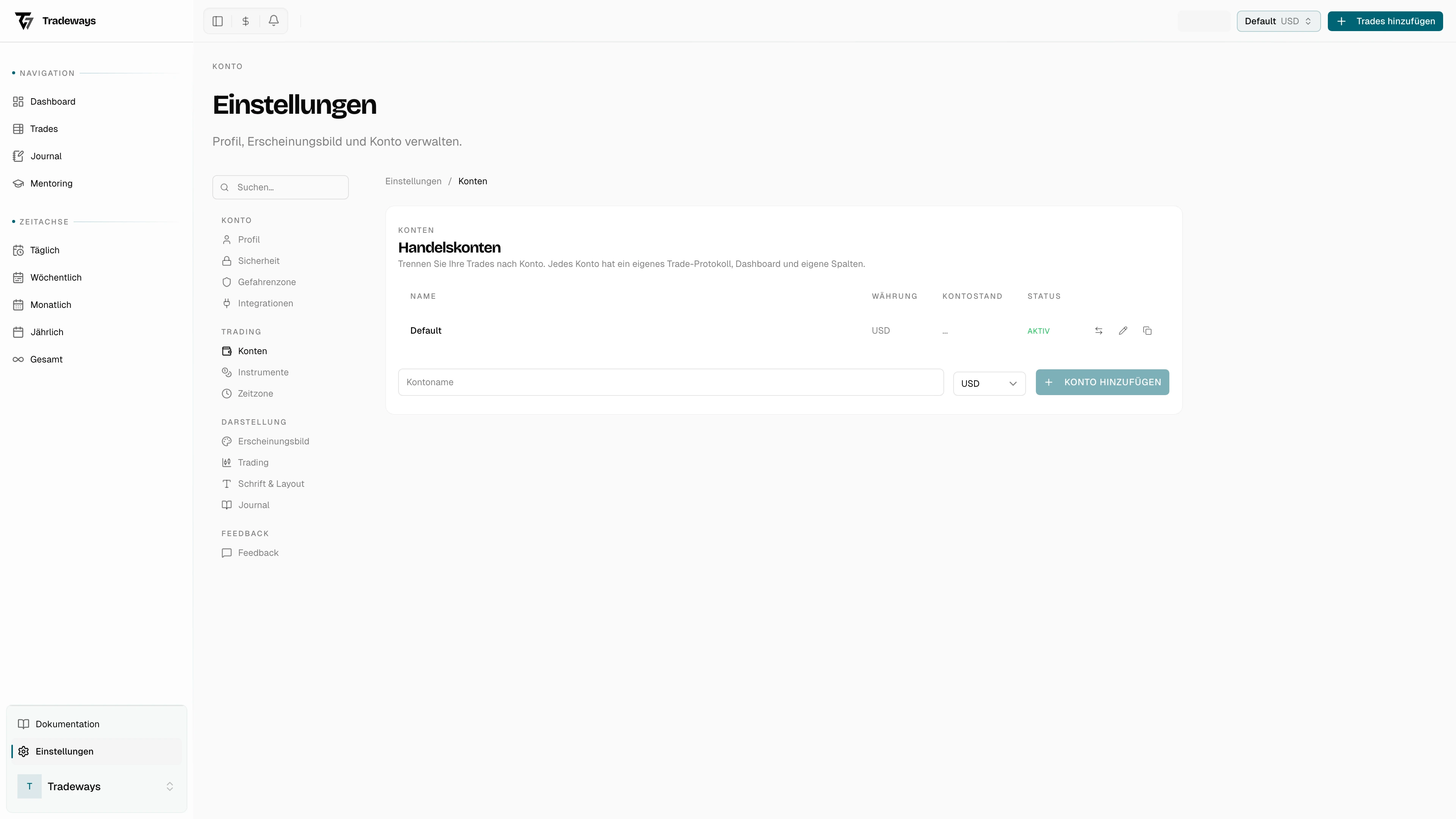 Liste der Handelskonten